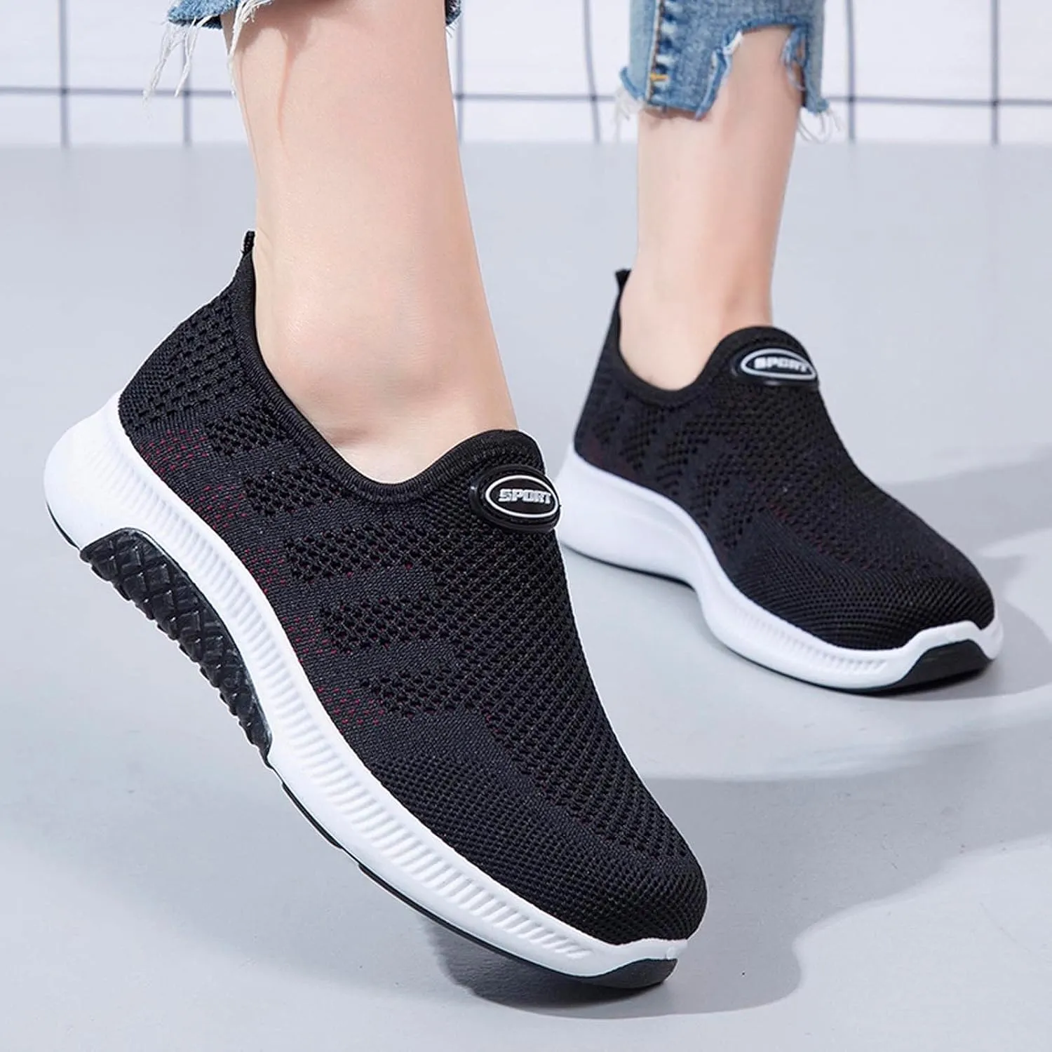 Orthopedic Shoes for Women Wide Width Slip On Zapatos De Trabajo para Mujer Antideslizante Cross Gym Shoes Women Wide Size 8w Womens High Top Sneakers Tenis OrtopéDicos Mujer