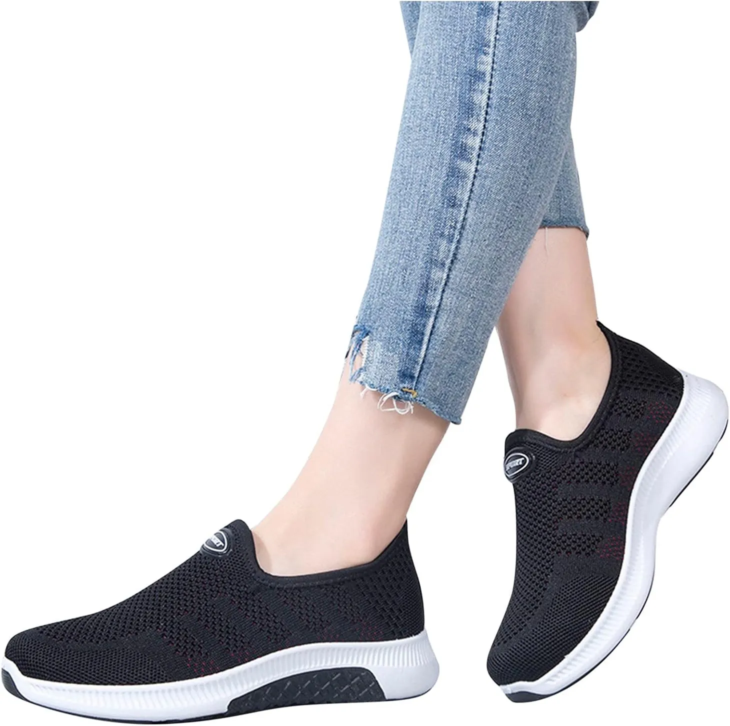 Orthopedic Shoes for Women Wide Width Slip On Zapatos De Trabajo para Mujer Antideslizante Cross Gym Shoes Women Wide Size 8w Womens High Top Sneakers Tenis OrtopéDicos Mujer