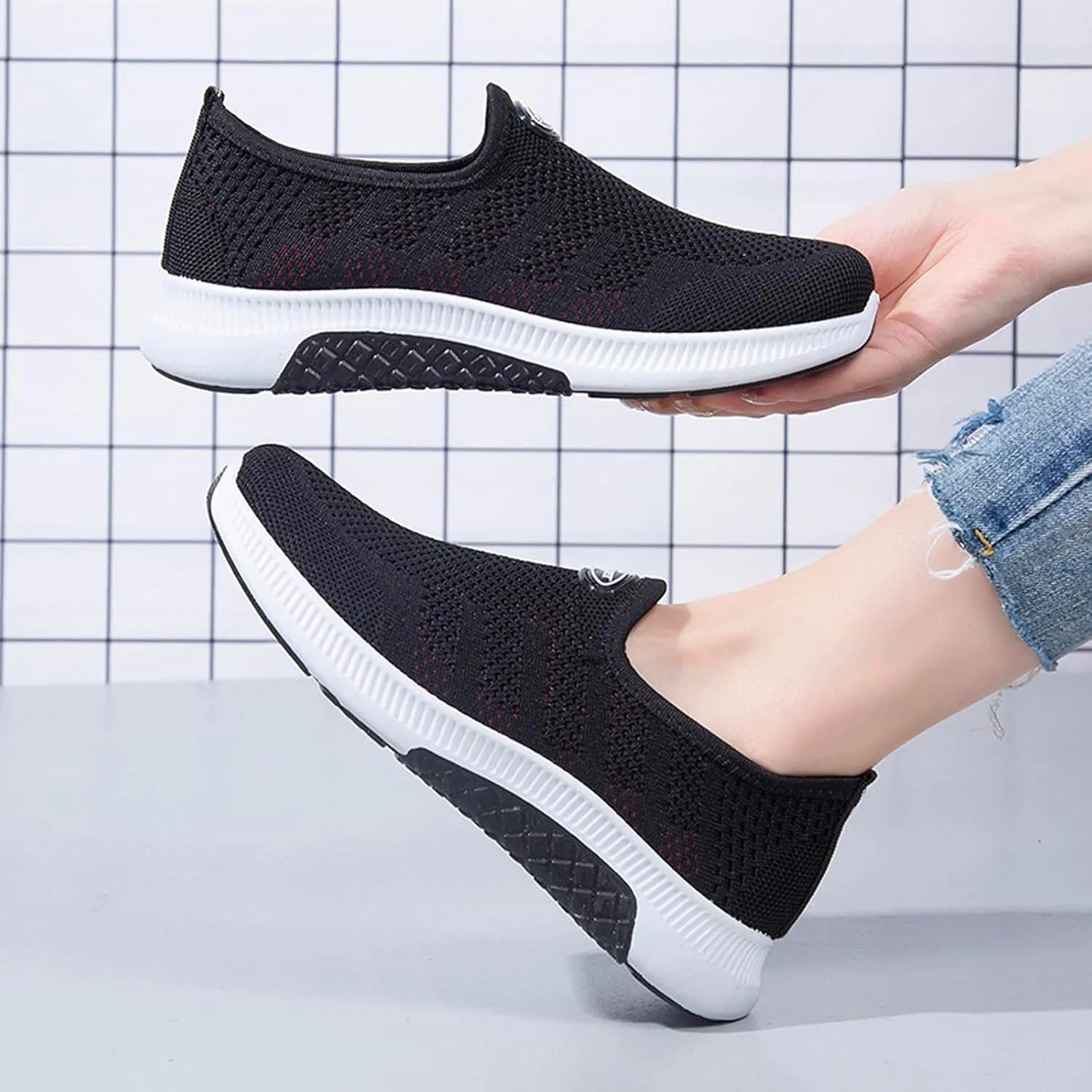 Orthopedic Shoes for Women Wide Width Slip On Zapatos De Trabajo para Mujer Antideslizante Cross Gym Shoes Women Wide Size 8w Womens High Top Sneakers Tenis OrtopéDicos Mujer