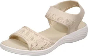 Orthopedic Wedge Sandals for Women Dressy Summer 2025 Comfortable Walking for Women's Slip On Loafers Knitted Mesh Thick Heel Fish Mouth Elastic Strap Mule Breathable Shoes Wedges Canvas Sneakers
