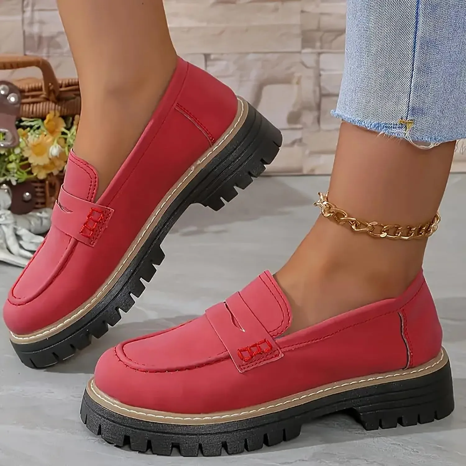 Orthoture-Orthopedic Platform Loafers, Orthoture Shoes, Comfort Orthopedic Shoes, Womens Round Toe Walking Shoe