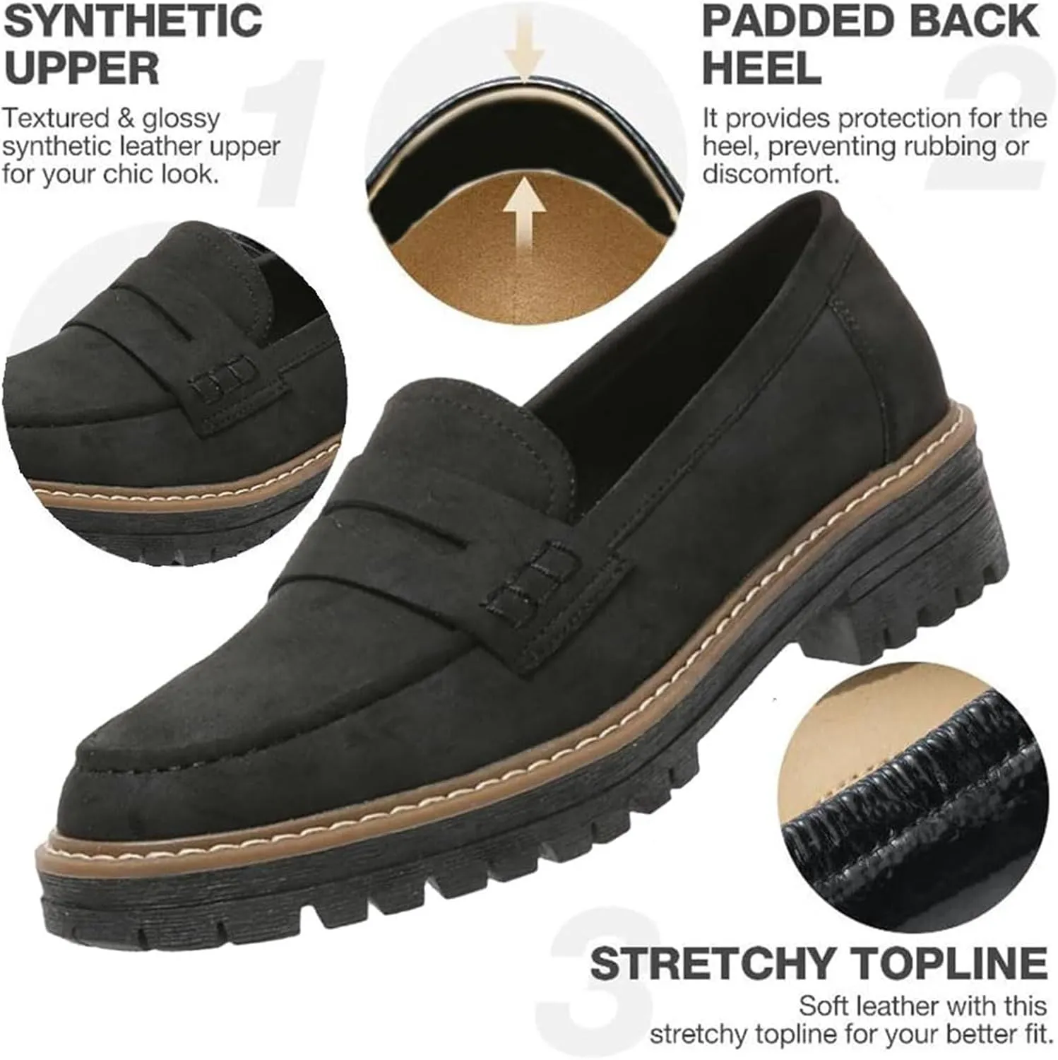 Orthoture-Orthopedic Platform Loafers, Orthoture Womens Shoes, Retro Lug Sole Slip On Loafers Casual Fashion Comfort(Brown,US 6)