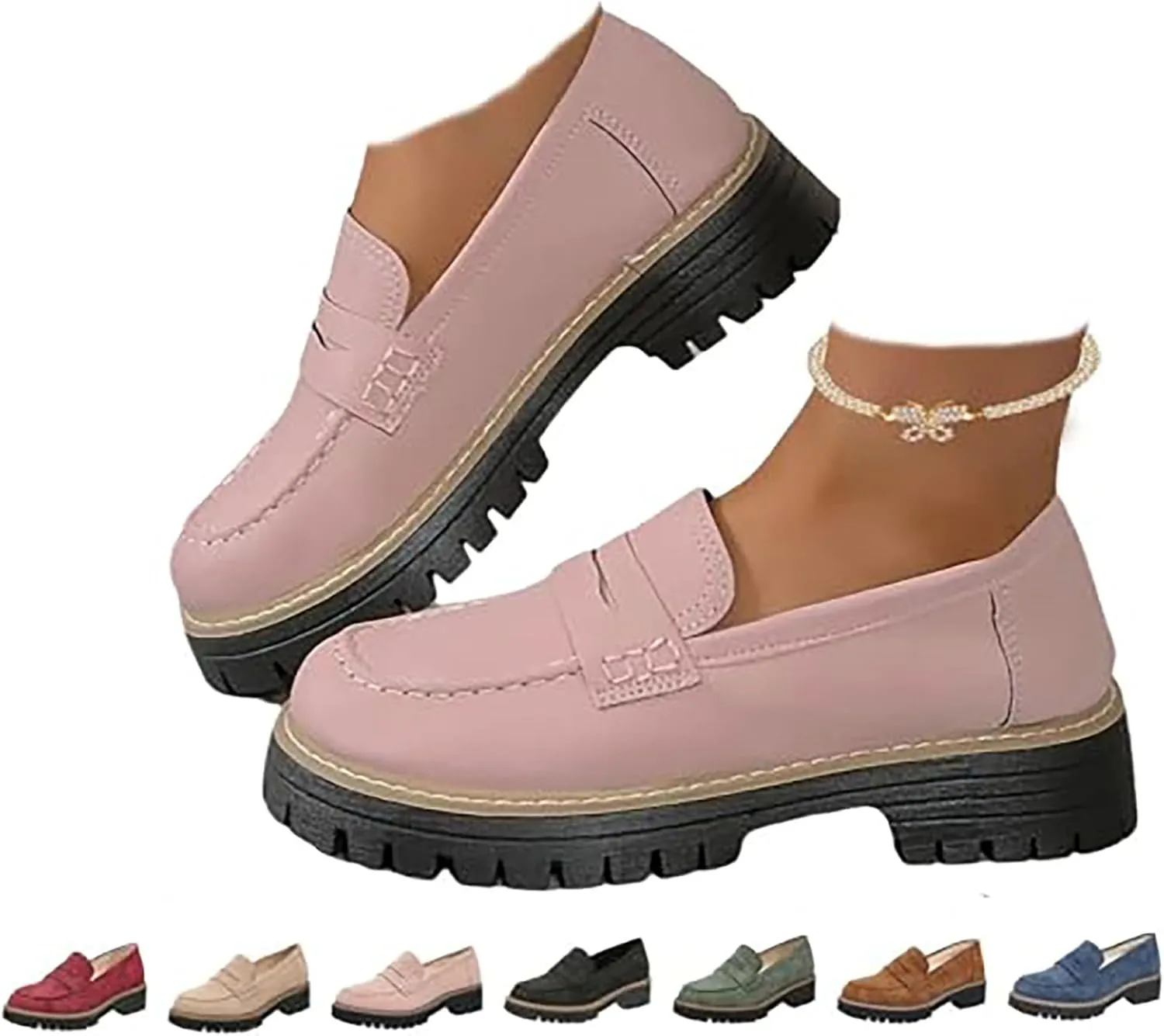 orthoture Orthopedic Platform Loafers, Slip On Comfort Casual Fashion,Platform Loafers for Women