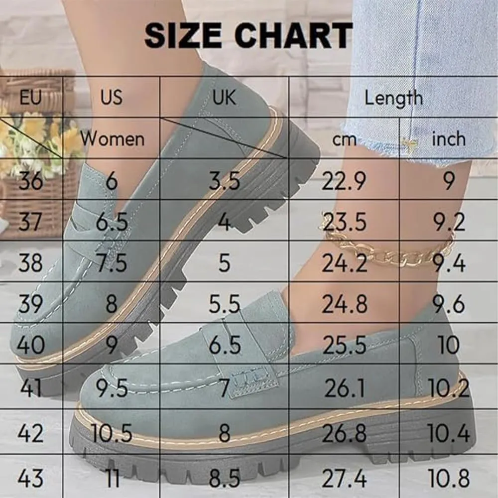Orthoture Orthopedic Platform Loafers, Womens Loafers Comfortable,Womens Round Toe Walking Shoe, Womens Suede Lug Sole Loafers,Comfortable Slip on Work Office Casual Dress Shoes