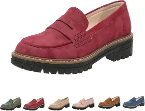 Orthoture Orthopedic Platform Loafers, Womens Loafers Comfortable,Womens Round Toe Walking Shoe, Womens Suede Lug Sole Loafers,Comfortable Slip on Work Office Casual Dress Shoes