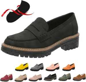 Orthoture Orthopedic Platform Loafers,Comfort Orthoture Orthopedic Shoes,Lug Sole Loafers for Women,Slip On Comfort Casual Fashion