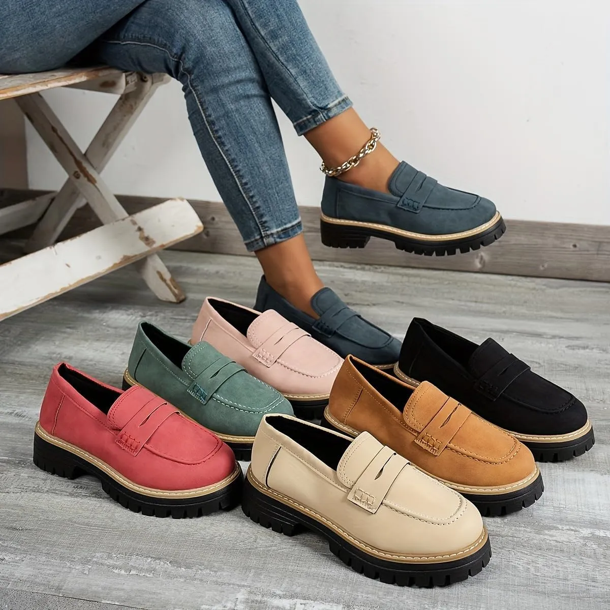Orthoturee-Orthopedic Platform Loafers, Increase Orthopedic Loafers for Women, Womens Comfort Round Toe Walking Shoes