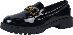Penny Loafer Women Chunky Work Shoes Fashion Leather Loafers Comfort Slip-on Loafers Casual Business Shoes