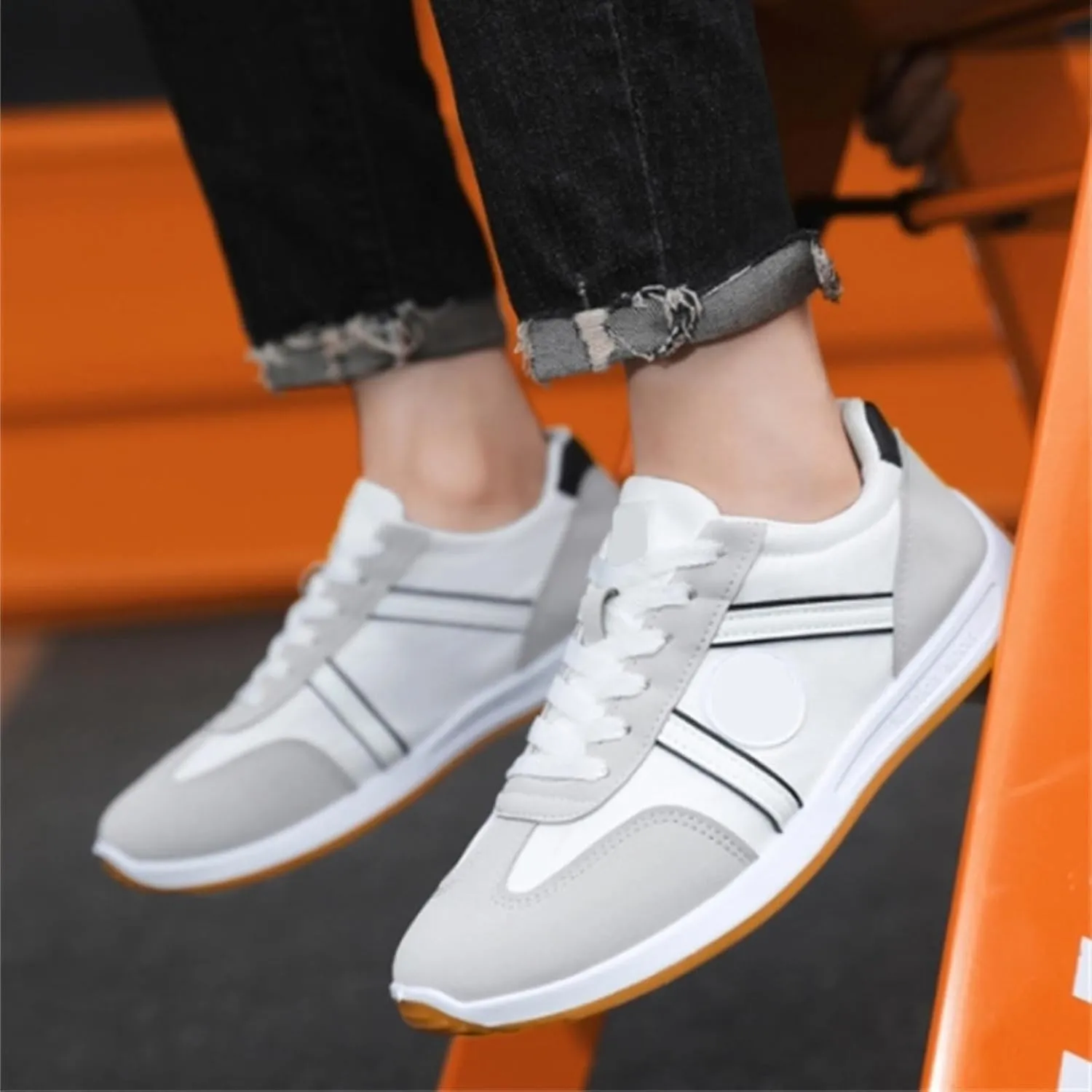 Platform Sneakers for Women Wide with Running Shoes for Men Men's Casual Slip-on Loafers Slip on Non Slip Low Top Casual Loafers for Women Womens White Sneakers