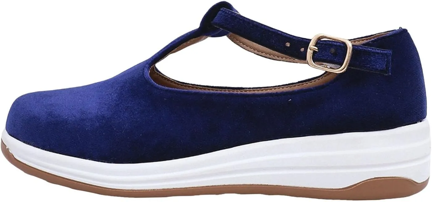 Platform Wedge Loafers for Women Arch Support Comfortable Casual Slip On Low Top Ankle Strap Walking Shoes Dressy Summer Wedges Sandals Breathable Lightweight Canvas Sneakers for Outdoor Travel