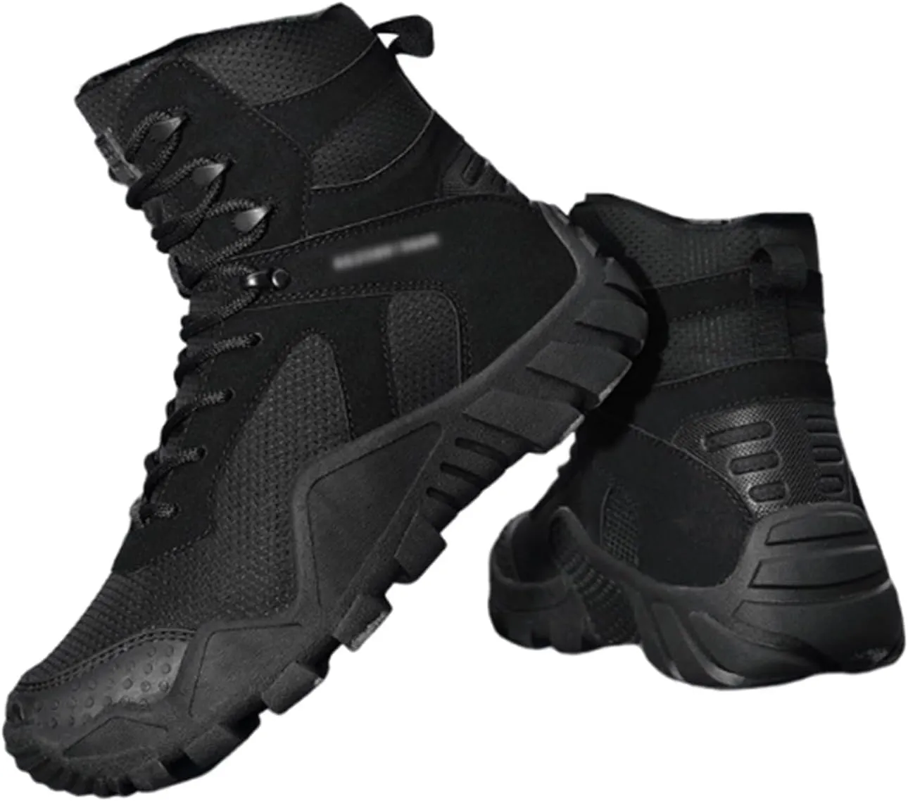 Plus Size Lightweight Combat Boots, Comfortable Stylish Lace Up High Top Combat Boots for Men, Fashion Round Toe Waterproof Hiking Boots, for Tactical, Military, Hunting