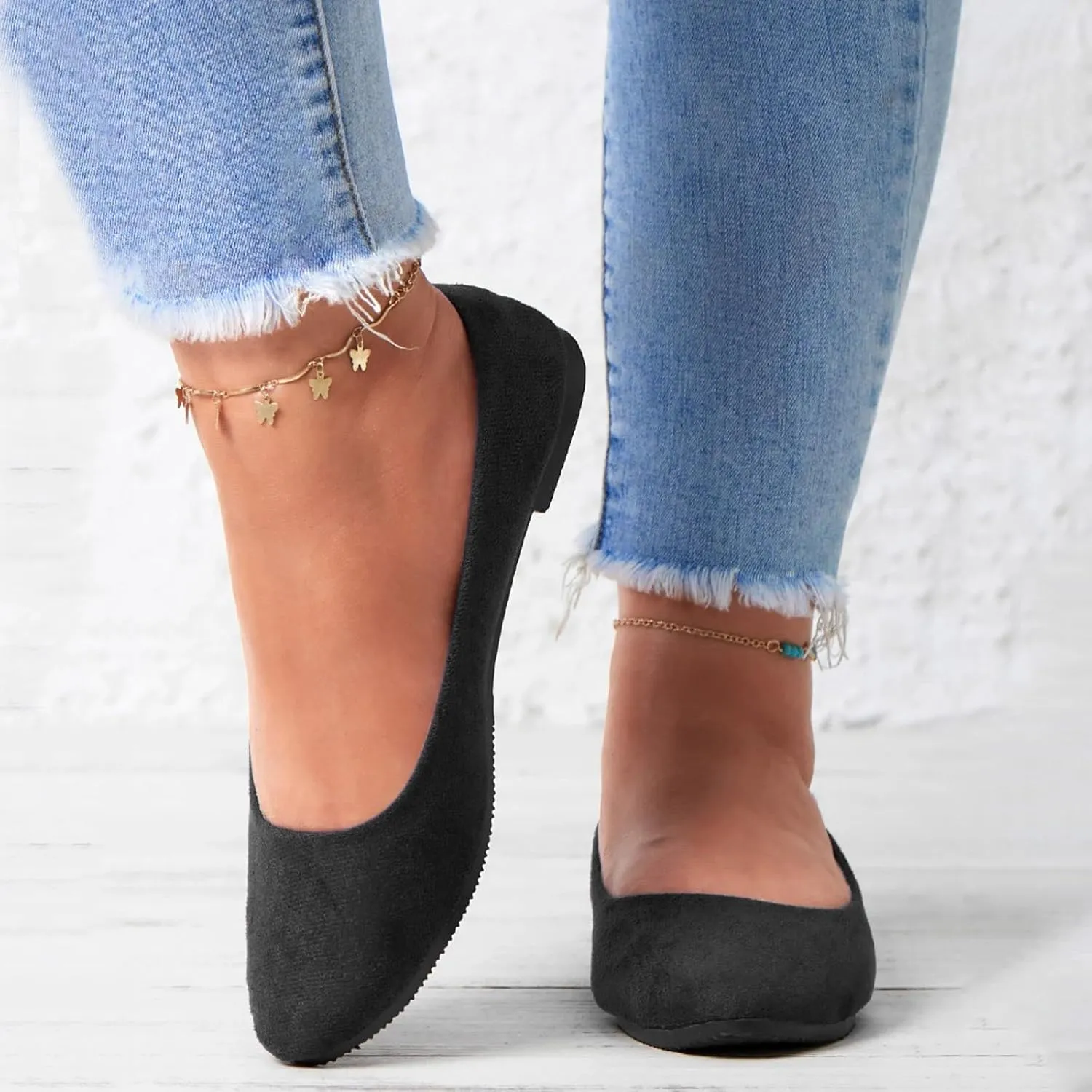 Pointed Toe Flats for Women Dressy Casual, Low Heel Dress Shoes Comfortable, Slip-on Business Work Loafer Shoes for Women