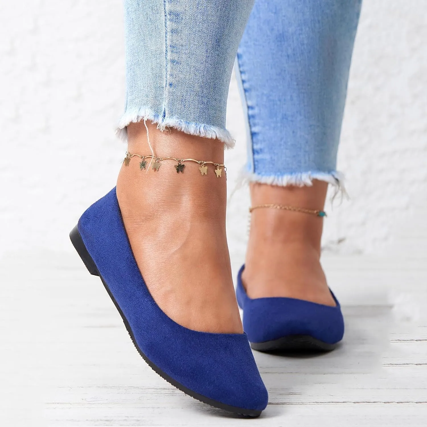Pointed Toe Flats for Women Dressy Casual, Low Heel Dress Shoes Comfortable, Slip-on Business Work Loafer Shoes for Women