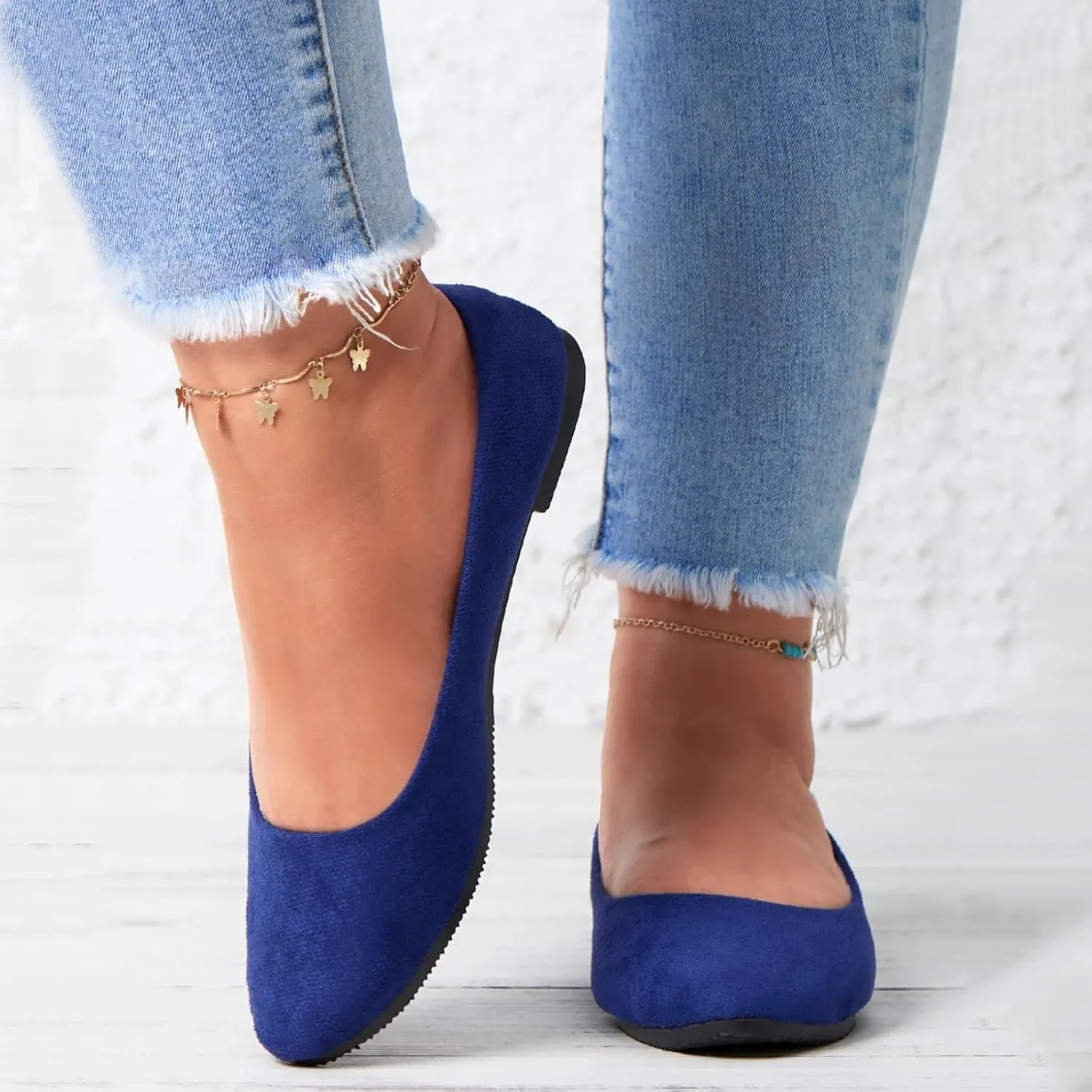 Pointed Toe Flats for Women Dressy Casual, Low Heel Dress Shoes Comfortable, Slip-on Business Work Loafer Shoes for Women