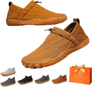 Recovery Slip On Shoes, Slip On Barefoot Shoe, Non-Slip Lightweight Knitted Water Shoes for Men (brown,10-10.5)