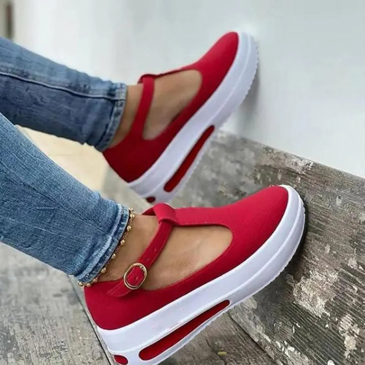 Sandals for Women Casual Dressy Summer Comfortable Non Slip on Ankle Strap Platform Wedges Walking Shoes Cushioned Loafers On Low Top Lightweight Canvas Wedge Breathble Sneakers for Outdoor Travel