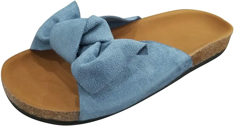 Sandals for Women Flat,Women's 2020 Bow Knot Comfy Platform Sandal Shoes Summer Beach Travel Fashion Slipper Flip Flops