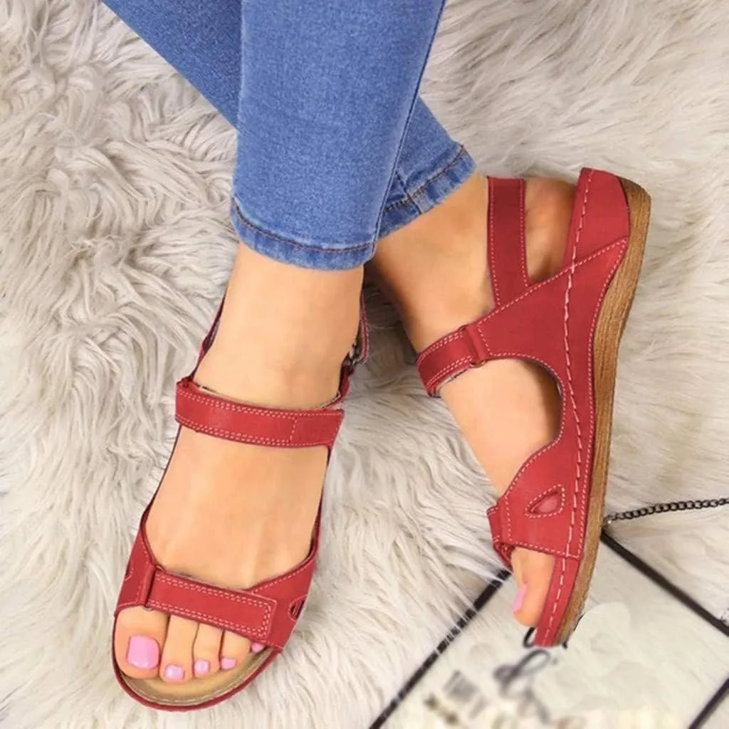 Sandals for Women Platform,Premium Orthopedic Open Toe Sandals for Women Comfy Sandals Casual Summer Hook and Loop Sandals