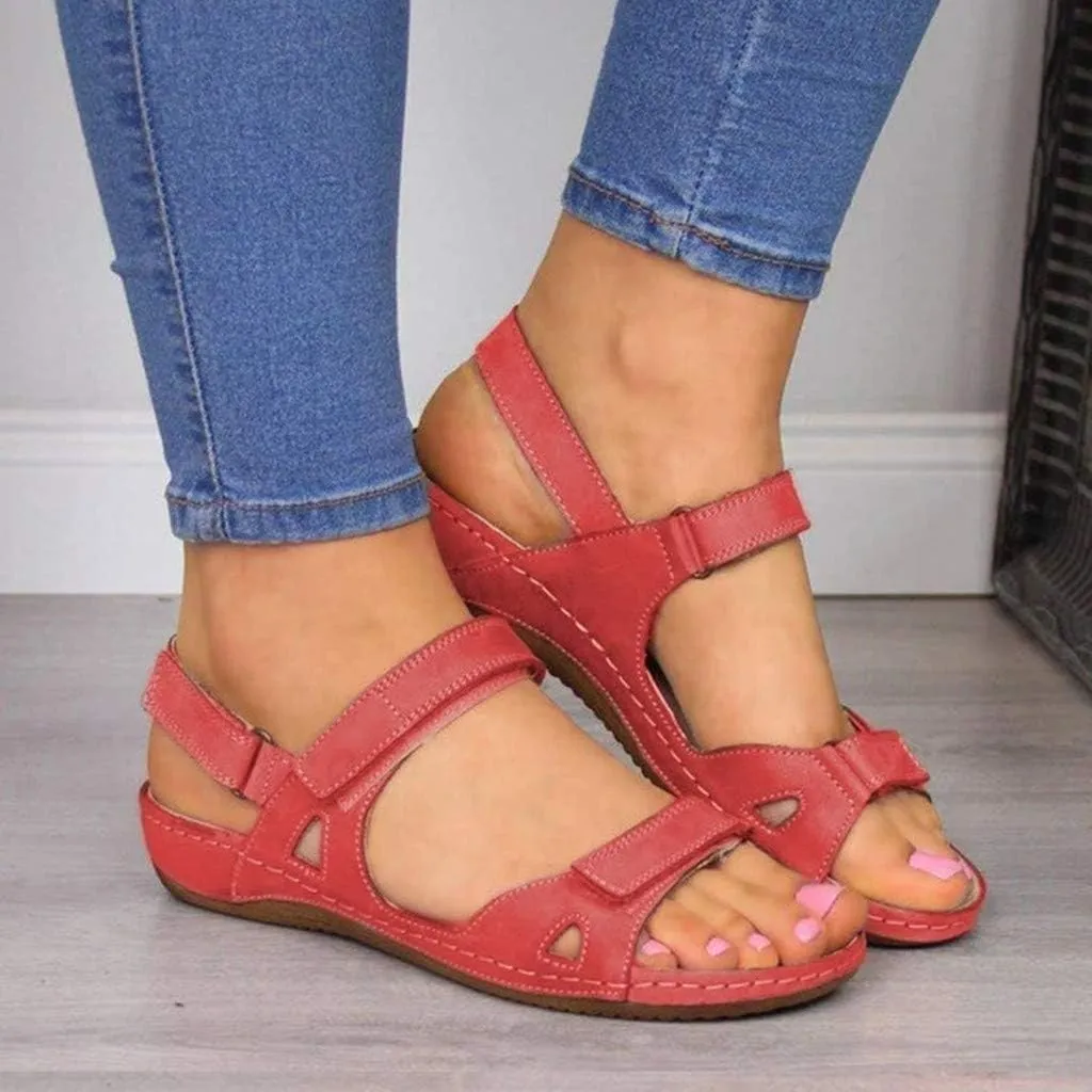 Sandals for Women Platform,Premium Orthopedic Open Toe Sandals for Women Comfy Sandals Casual Summer Hook and Loop Sandals