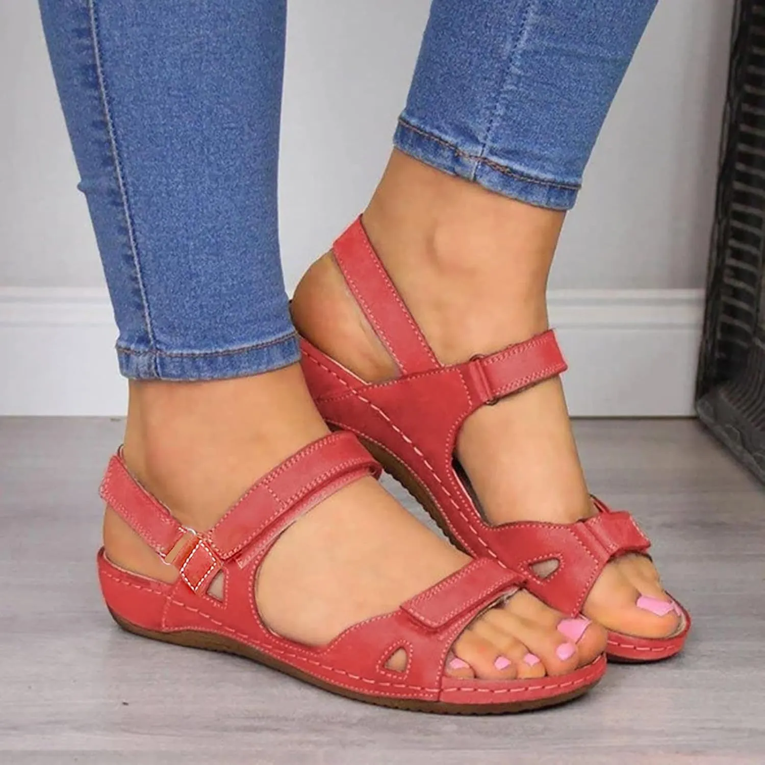 Sandals for Women Wide Width, 2024 Summer Comfortable Platforms Sandals Shoes Beach Travel Shoe Casual Flip Flops Slippers