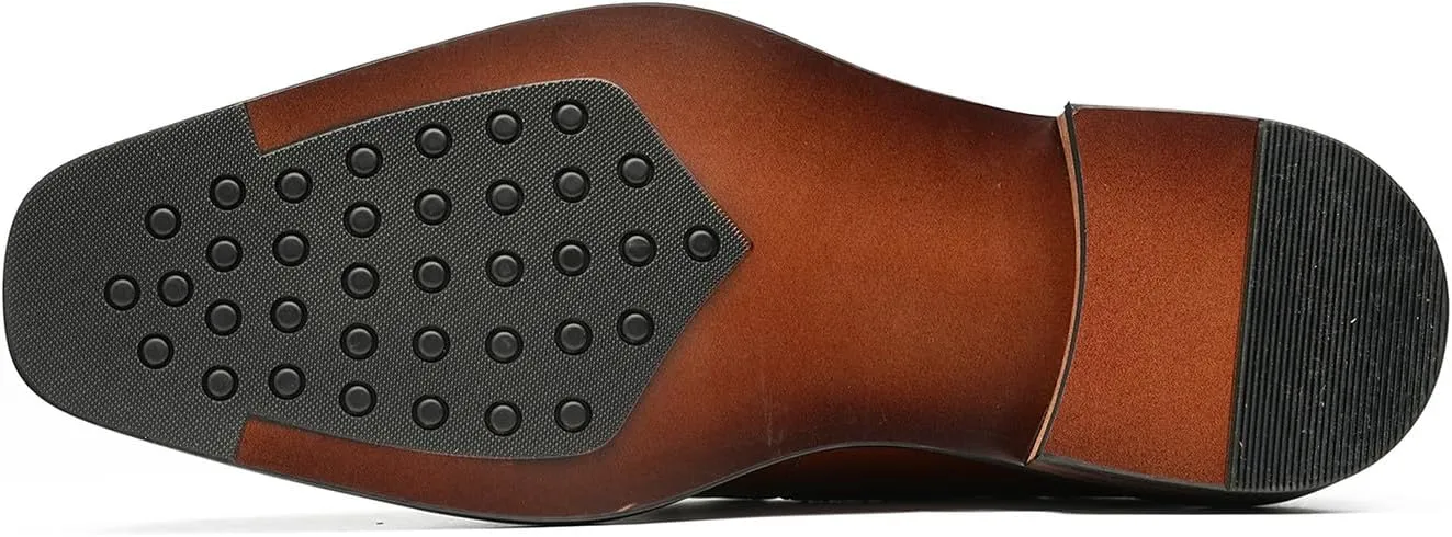 Santimon Men's Dress Tassel Loafers Slip-On Shoes - Genuine Leather Formal Business Casual Shoes for Wedding-Comfortable Prom Mocassins