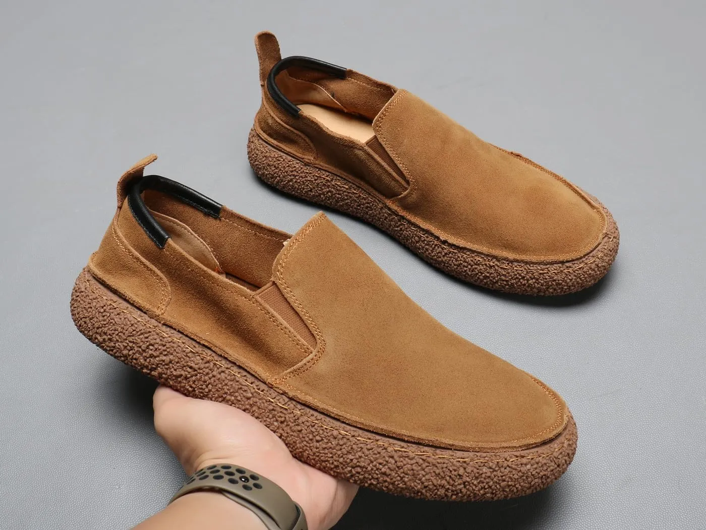 Santimon Men's Suede Loafers Casual Soft Flat Slip On Driving Shoes