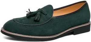Santimon Men's Suede Tassel Loafers, Classic Slip-On Dress Shoes Formal Tuxedo Wedding Loafer Shoes