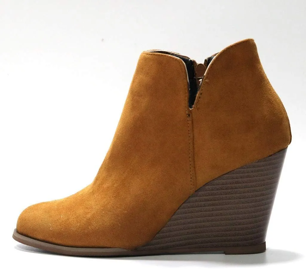 SBGMoSJ Black Leather Ankle Boots for Women Chunky Heel Wide Width Open Toe Booties for Women Low Heel Womens Leather Ankle Boots Heel Brown Leather Wedges for Women Ankle Boot Women