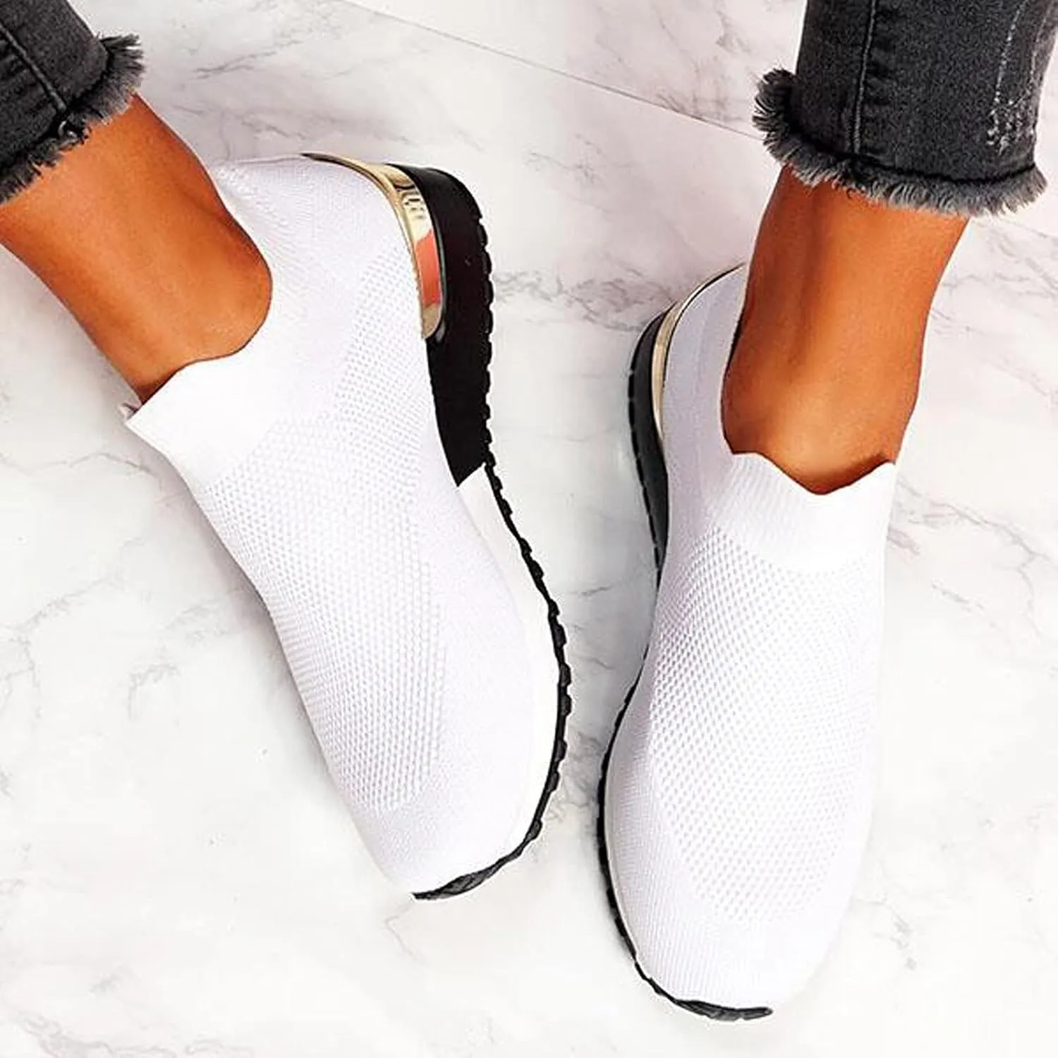 SBGMoSJ Sneakers for Womens Slip On Shoes Women Wide Winter Gym Shoes Women Weightlifting Running Sneakers for Women 2023 Zapato Antiderrapante Mujer