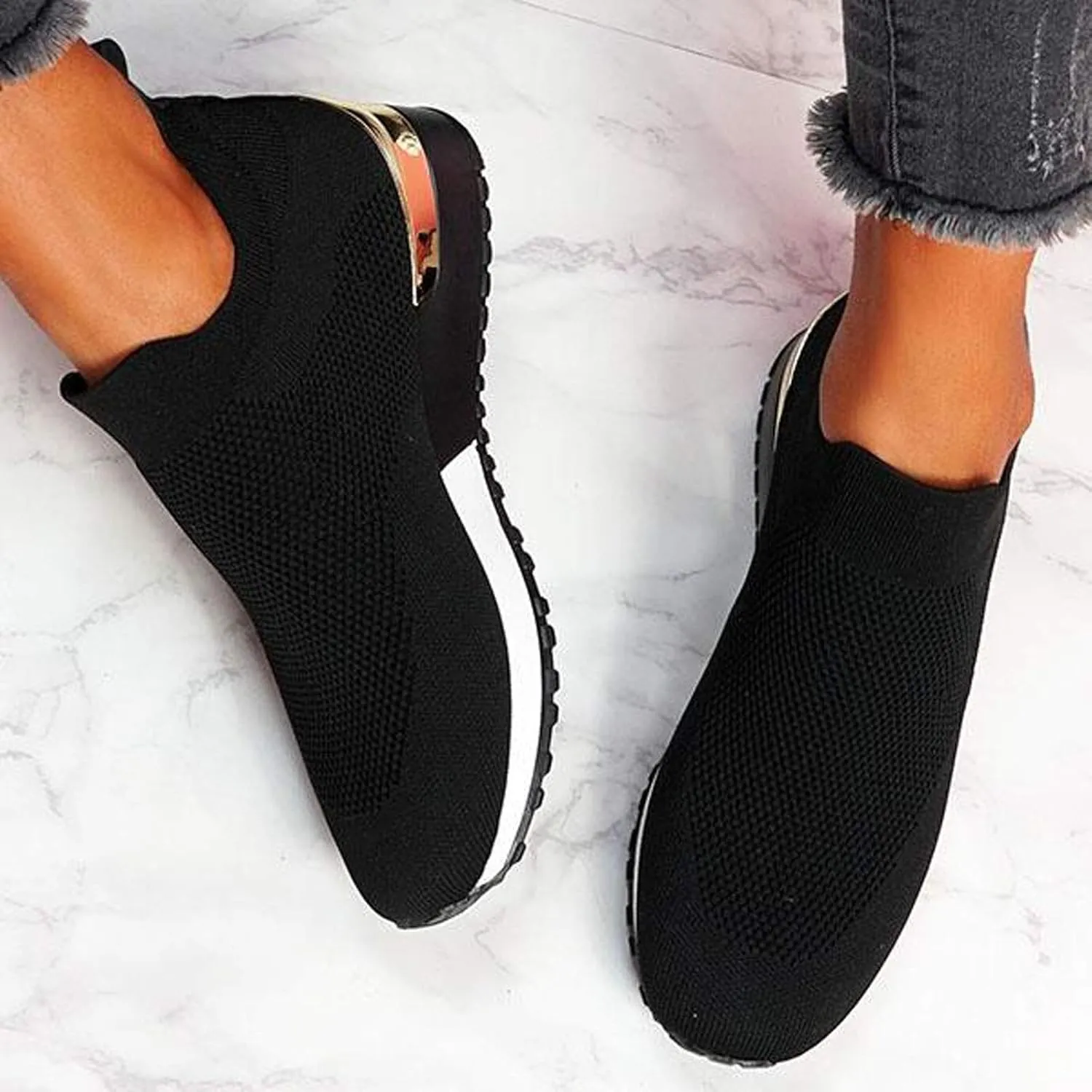 SBGMoSJ Womens High Top Sneakers Fashion Orthopedic Black Work Shoes for Women Slip On Tennis Shoes Women Wide Womens Running Shoes Size 10 Wide Extra Wide Slip On Tennis Shoes for Women