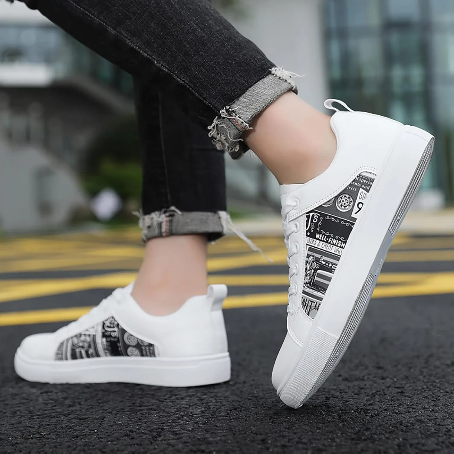 SBGMoSJ Womens High Top Wedge Sneakers All Womens Black Non Slip Size 9 Wide Work Shoes Slip On Tennis Shoes Women Wide Width High Top Sneakers for Women Zapatillas Blancas para Mujer Elegantes