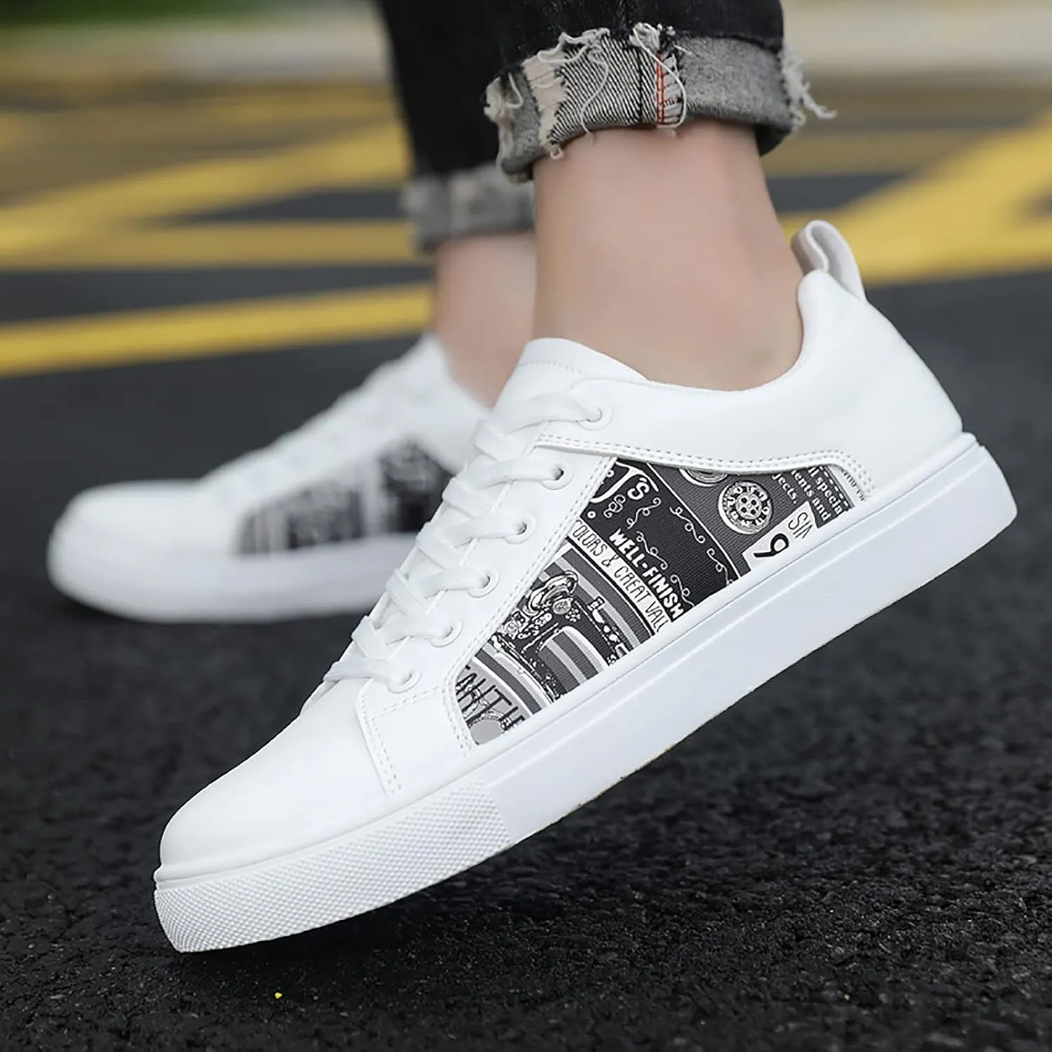 SBGMoSJ Womens High Top Wedge Sneakers All Womens Black Non Slip Size 9 Wide Work Shoes Slip On Tennis Shoes Women Wide Width High Top Sneakers for Women Zapatillas Blancas para Mujer Elegantes