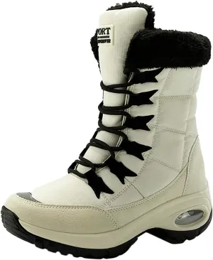 SBGMoSJ Womens Waterproof Winter Boots Tall Winter Waterproof Boots for Women Tall Womens Size 10 1/2 Wide Winter Boots Womens Waterproof Hiking Boots Extra Wide Width Botas Para Nieve De Mujer