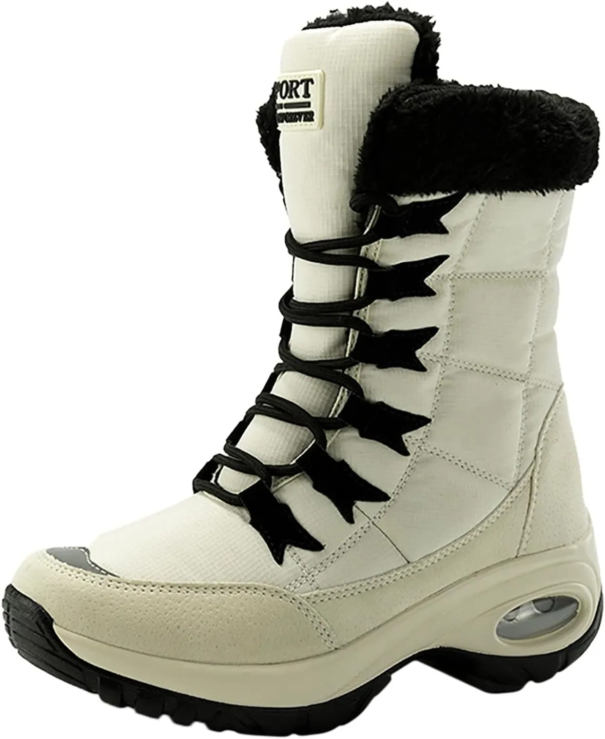 SBGMoSJ Womens Waterproof Winter Boots Tall Winter Waterproof Boots for Women Tall Womens Size 10 1/2 Wide Winter Boots Womens Waterproof Hiking Boots Extra Wide Width Botas Para Nieve De Mujer