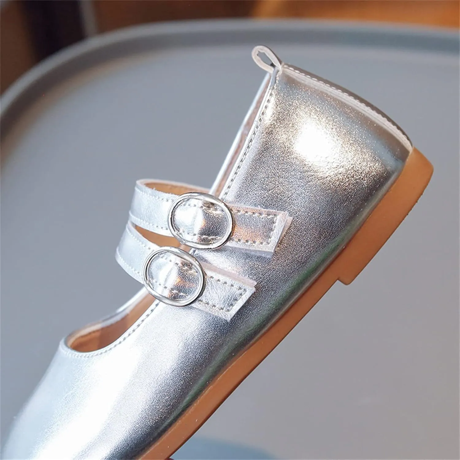 Sequins Dress Sandals For Toddler Soft Sole Wide Dress Dance Shoes Girls Kids Summer Ankle School Casual Loafers Glitter