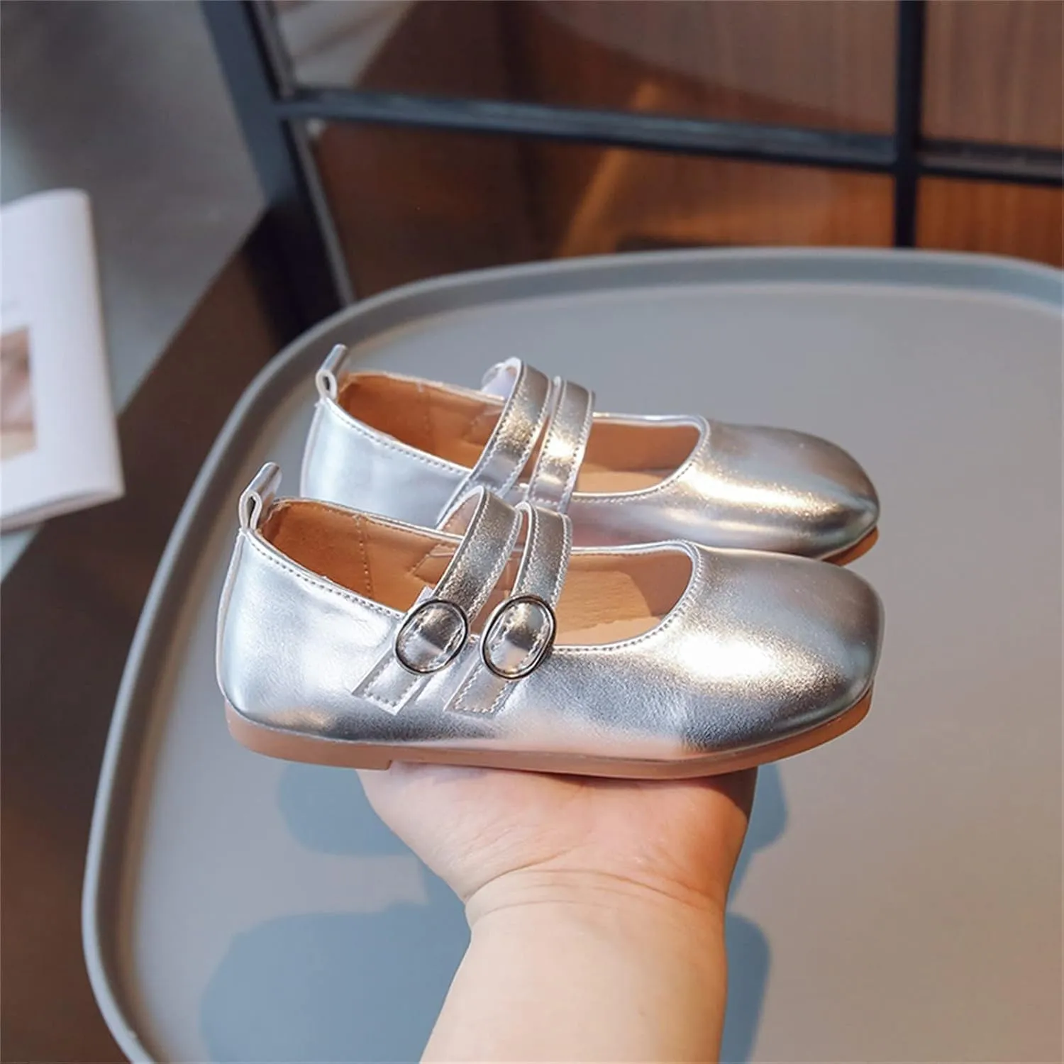 Sequins Dress Sandals For Toddler Soft Sole Wide Dress Dance Shoes Girls Kids Summer Ankle School Casual Loafers Glitter