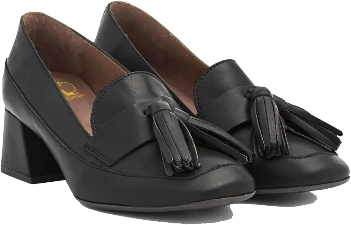 SHODENSE Women Tassel Loafers Chunky Block Heel Pumps Square Closed Toe Slip On Penny Loafers 2 Inch Thick Heels Fringe Oxford Shoes Ladies Formal Office Work Casual Drive Church Comfort 4-11 M US