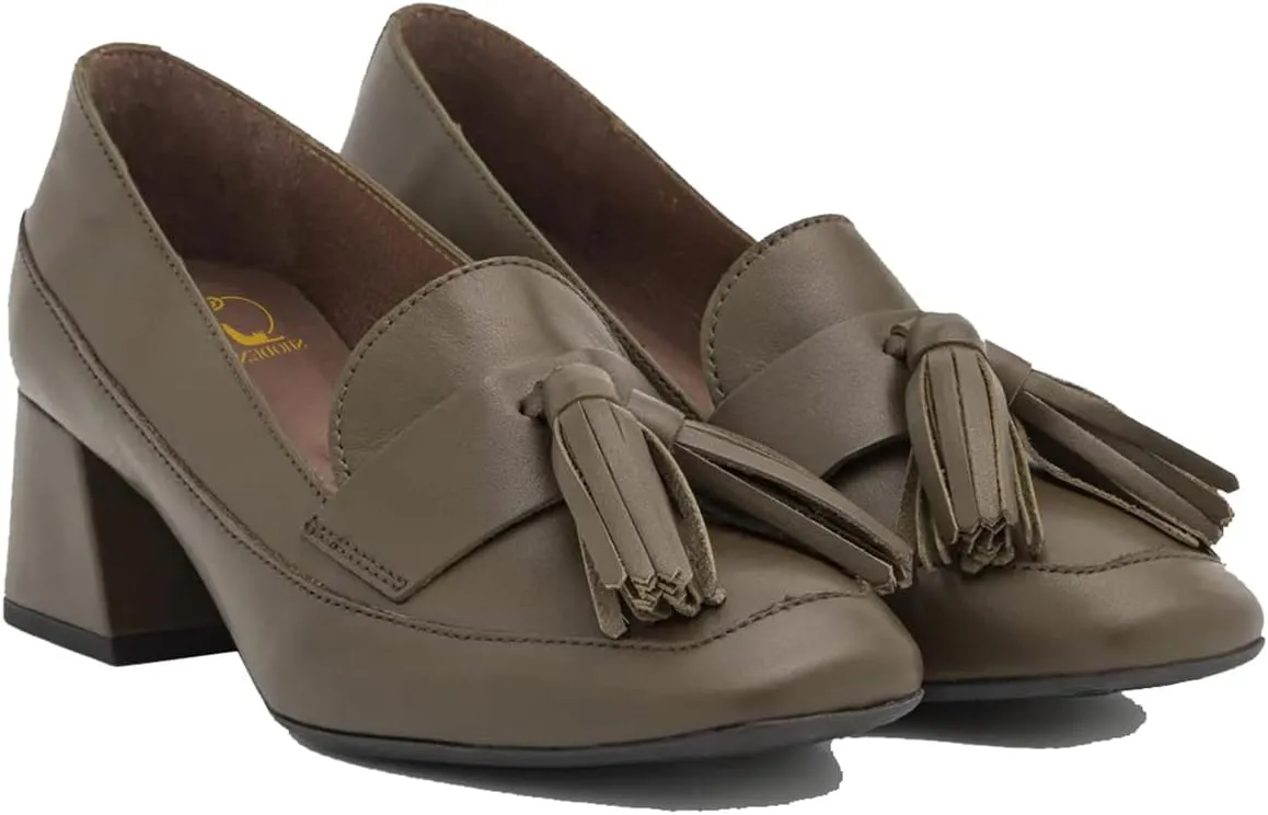 SHODENSE Women Tassel Loafers Chunky Block Heel Pumps Square Closed Toe Slip On Penny Loafers 2 Inch Thick Heels Fringe Oxford Shoes Ladies Formal Office Work Casual Drive Church Comfort 4-11 M US