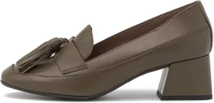SHODENSE Women Tassel Loafers Chunky Block Heel Pumps Square Closed Toe Slip On Penny Loafers 2 Inch Thick Heels Fringe Oxford Shoes Ladies Formal Office Work Casual Drive Church Comfort 4-11 M US