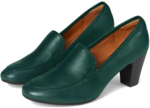 SHODENSE Women Vintage Chunky Kitten Heel Pumps Shoes Round Closed Toe Slip On Penny Loafers Matte Metallic Mid Block Heels Dress Loafer Almond Toe Comfort Office Work Shoes Formal Elegant 4-11 M US