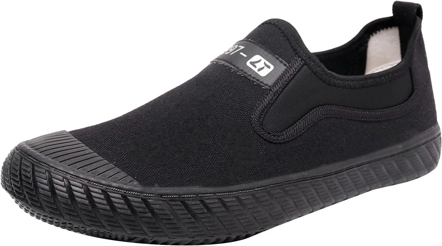 Shoe Made with Natural Materials Men Shoes Breathable Canvas Men Shoes Rubber Soled High Top Labor