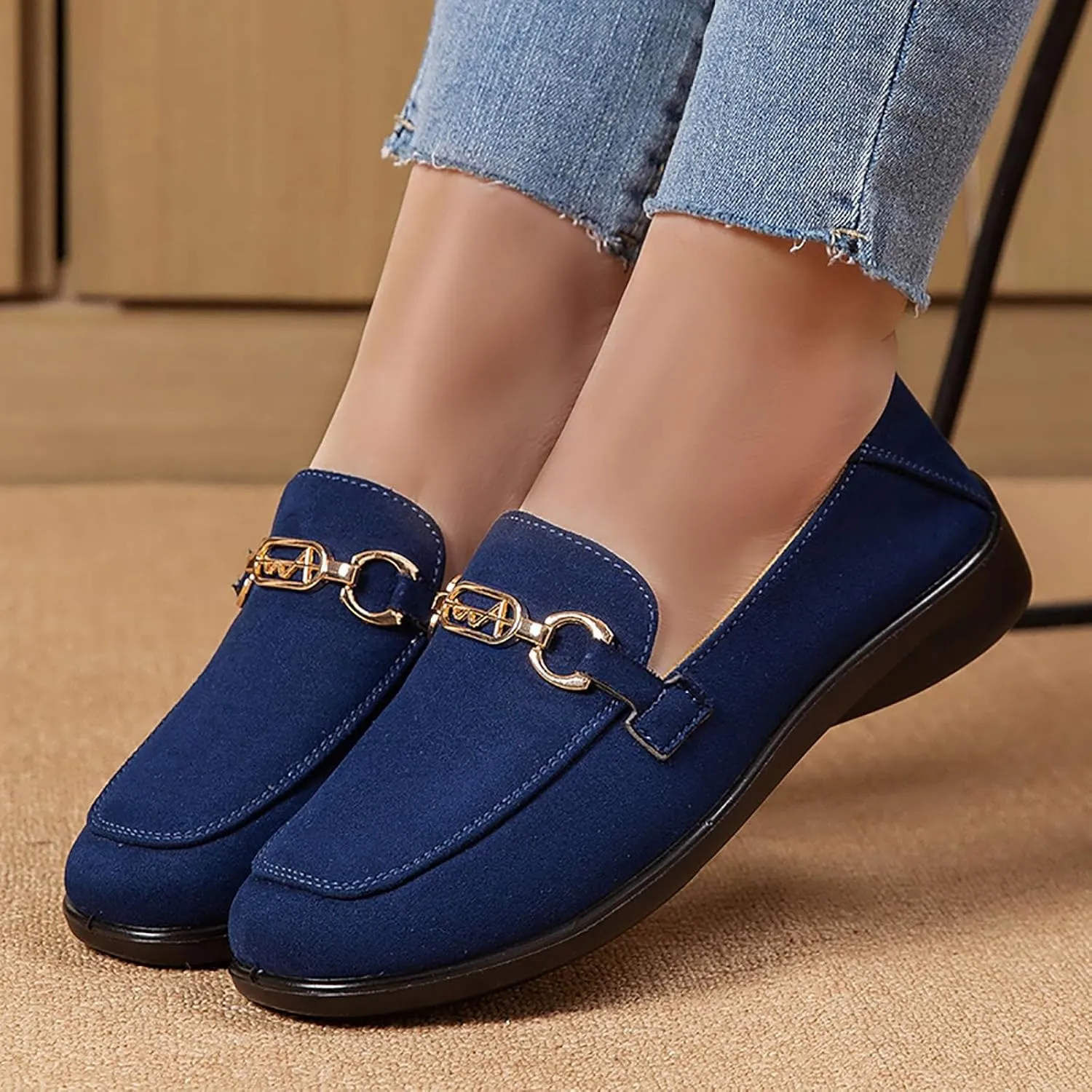 Shoes Walking Flat Spring and Women's Breathable Lightweight Mom Shoes; Soft Sole Slip Doodle Casual Work