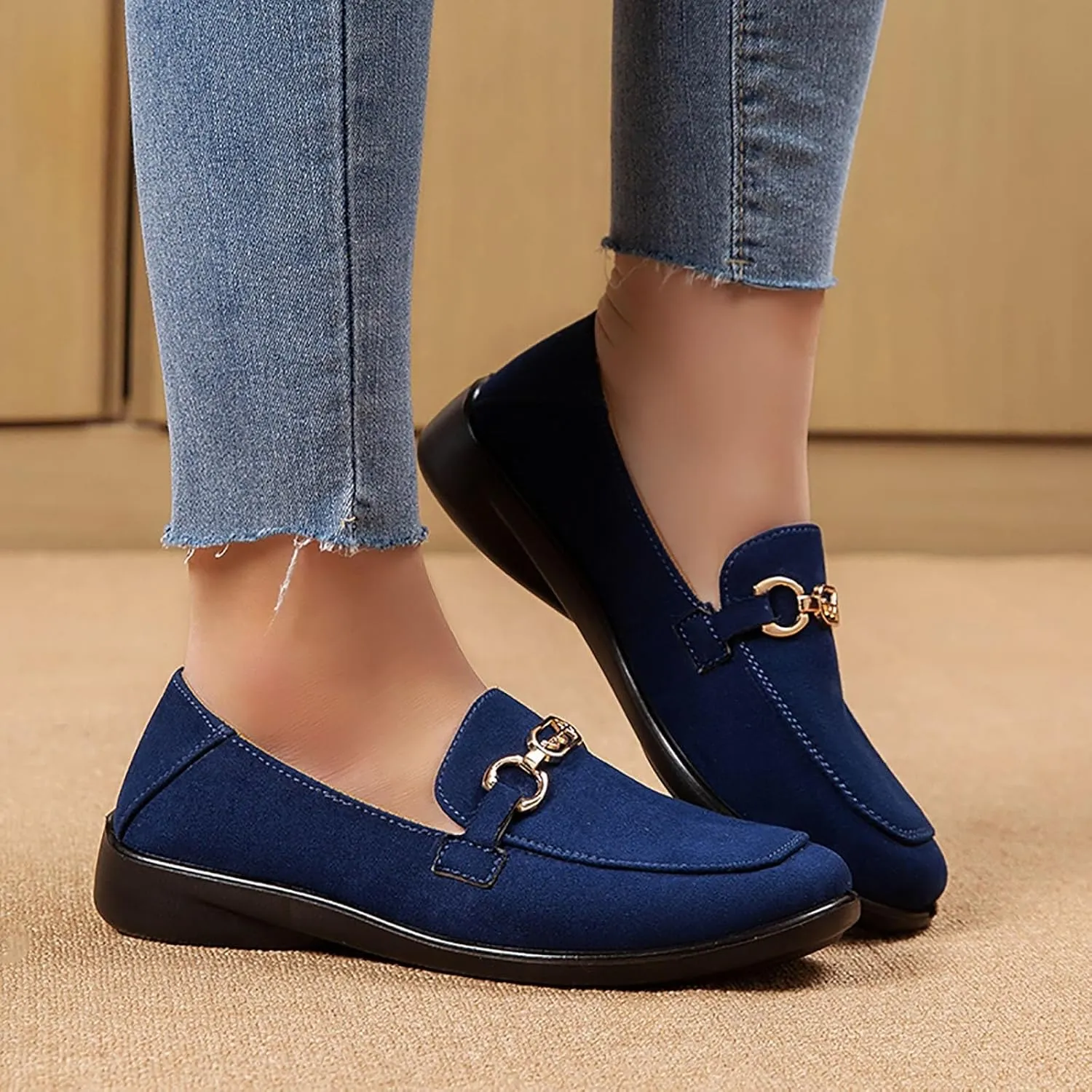 Shoes Walking Flat Spring and Women's Breathable Lightweight Mom Shoes; Soft Sole Slip Doodle Casual Work