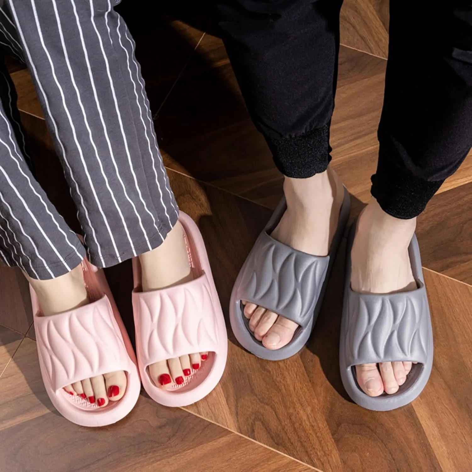 Shower Sandals Men Open Toe Shower Shoes Bathroom Sandals Cloud Comfy Indoor Outdoor Slides Unisex