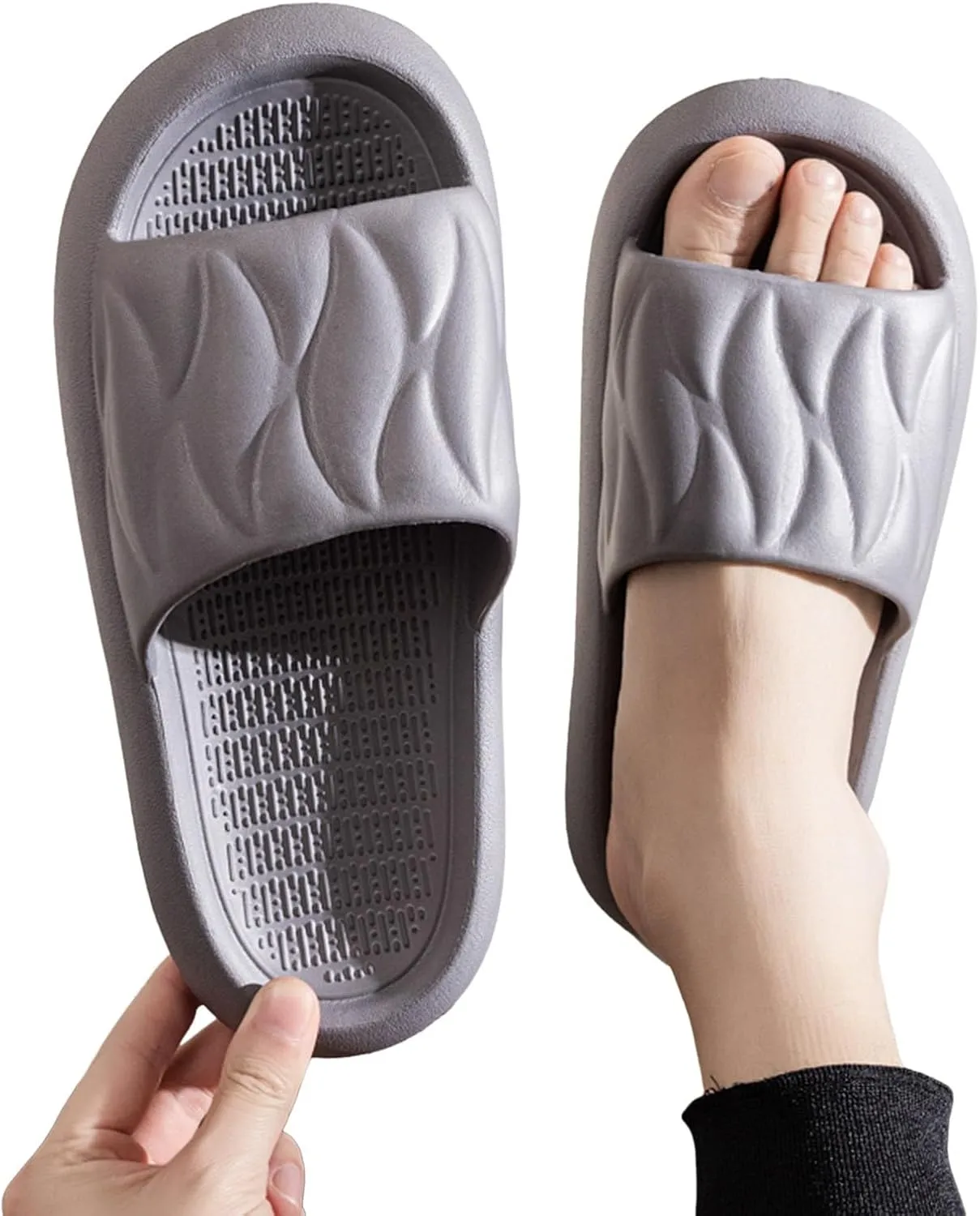 Shower Sandals Men Open Toe Shower Shoes Bathroom Sandals Cloud Comfy Indoor Outdoor Slides Unisex