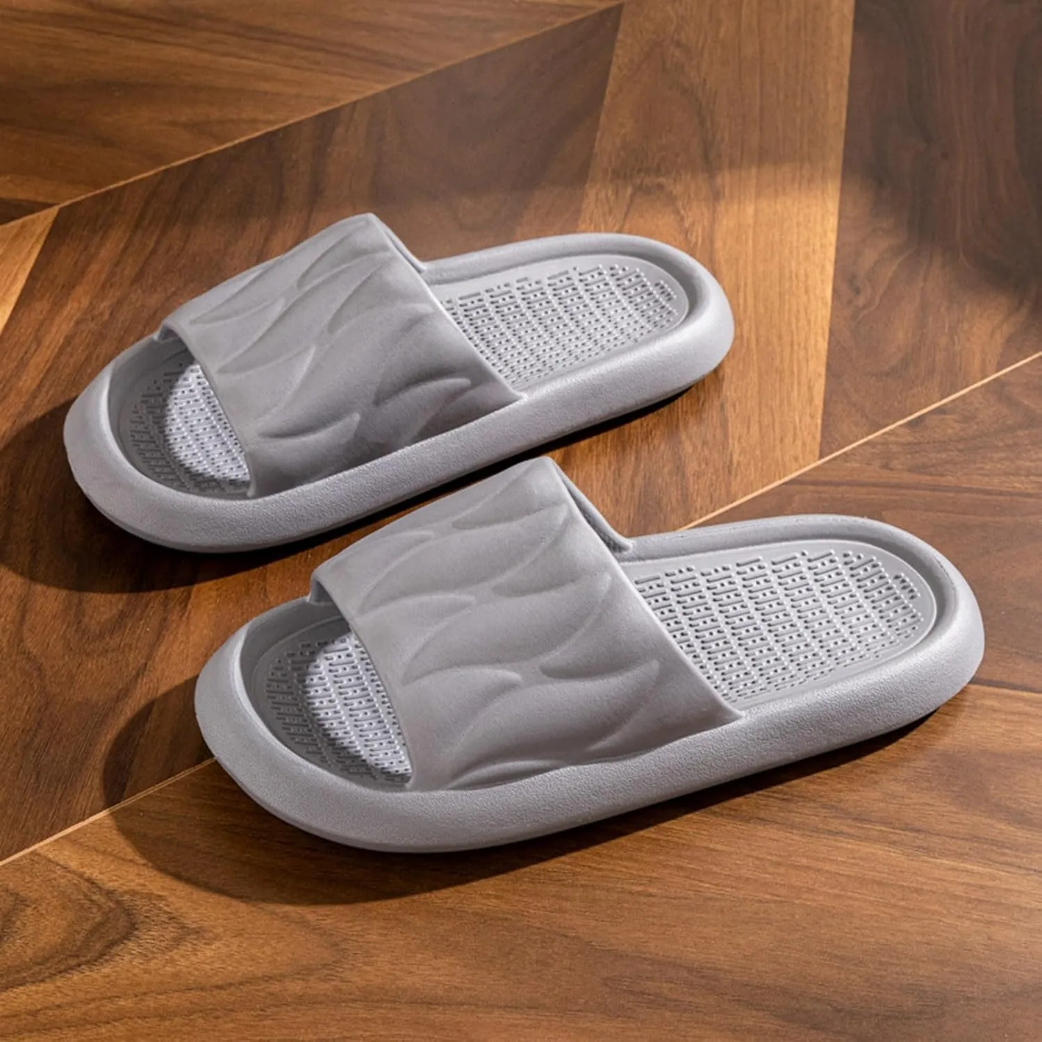 Shower Sandals Men Open Toe Shower Shoes Bathroom Sandals Cloud Comfy Indoor Outdoor Slides Unisex