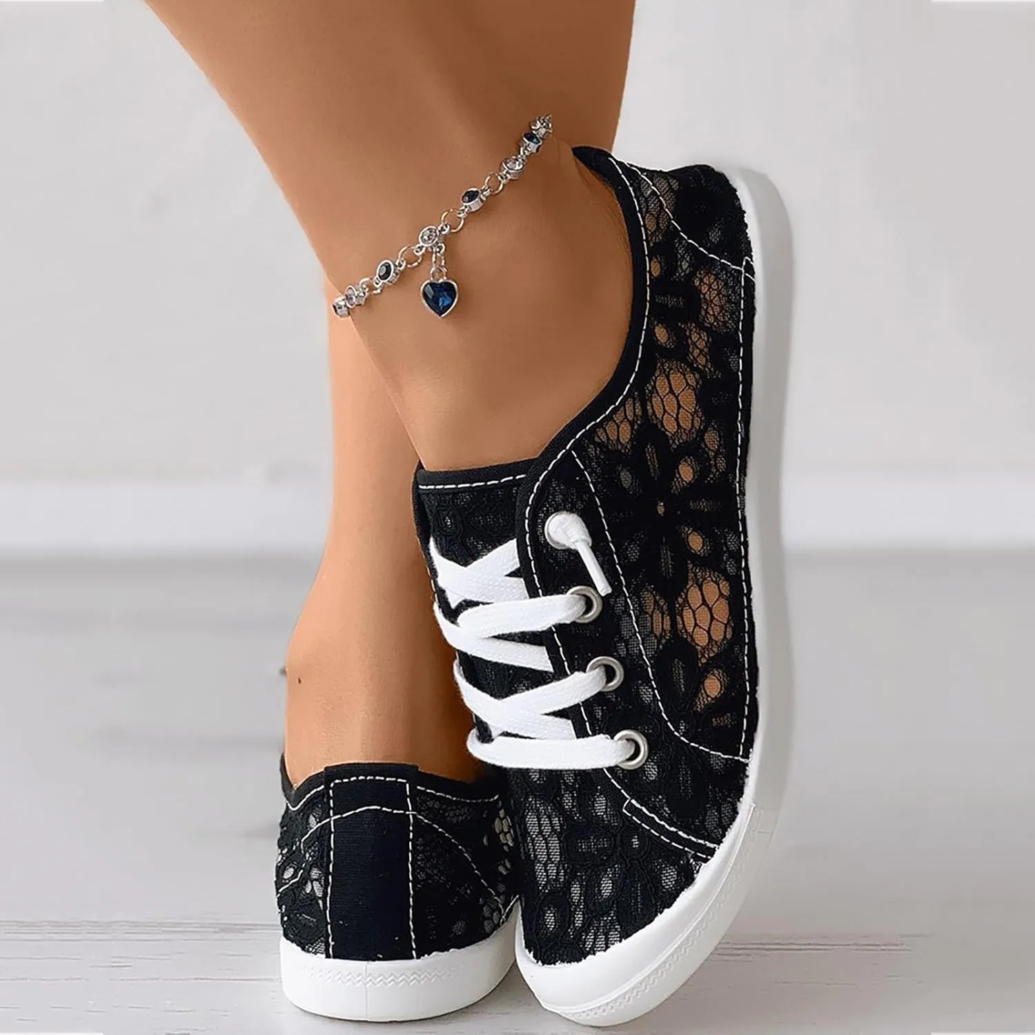 Slip Ladies Loafers for Women's Shoes Vulcanize Flat On Lace Women's Casual Shoes Casual Lace up Sneaker