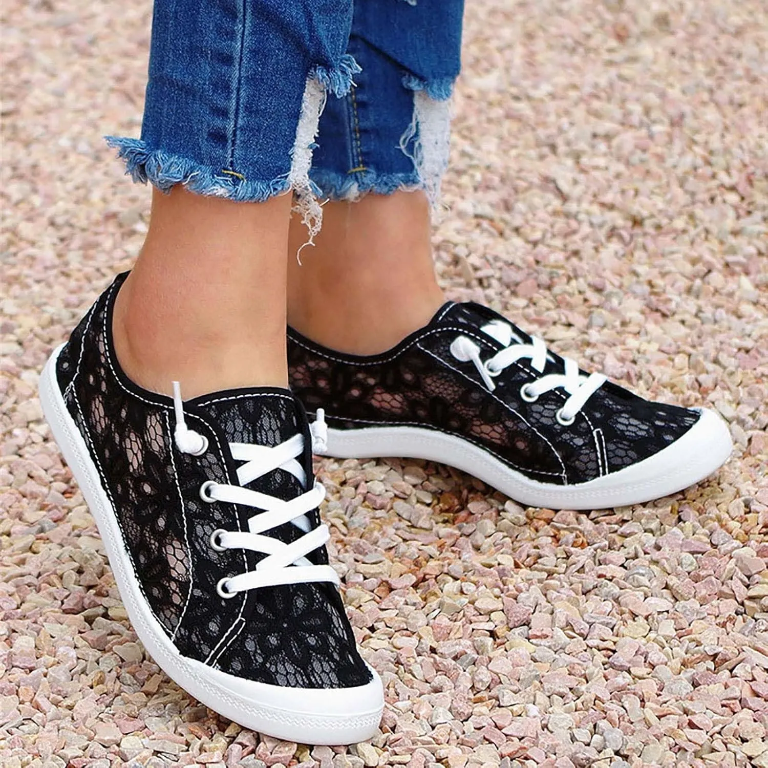 Slip Ladies Loafers for Women's Shoes Vulcanize Flat On Lace Women's Casual Shoes Casual Lace up Sneaker