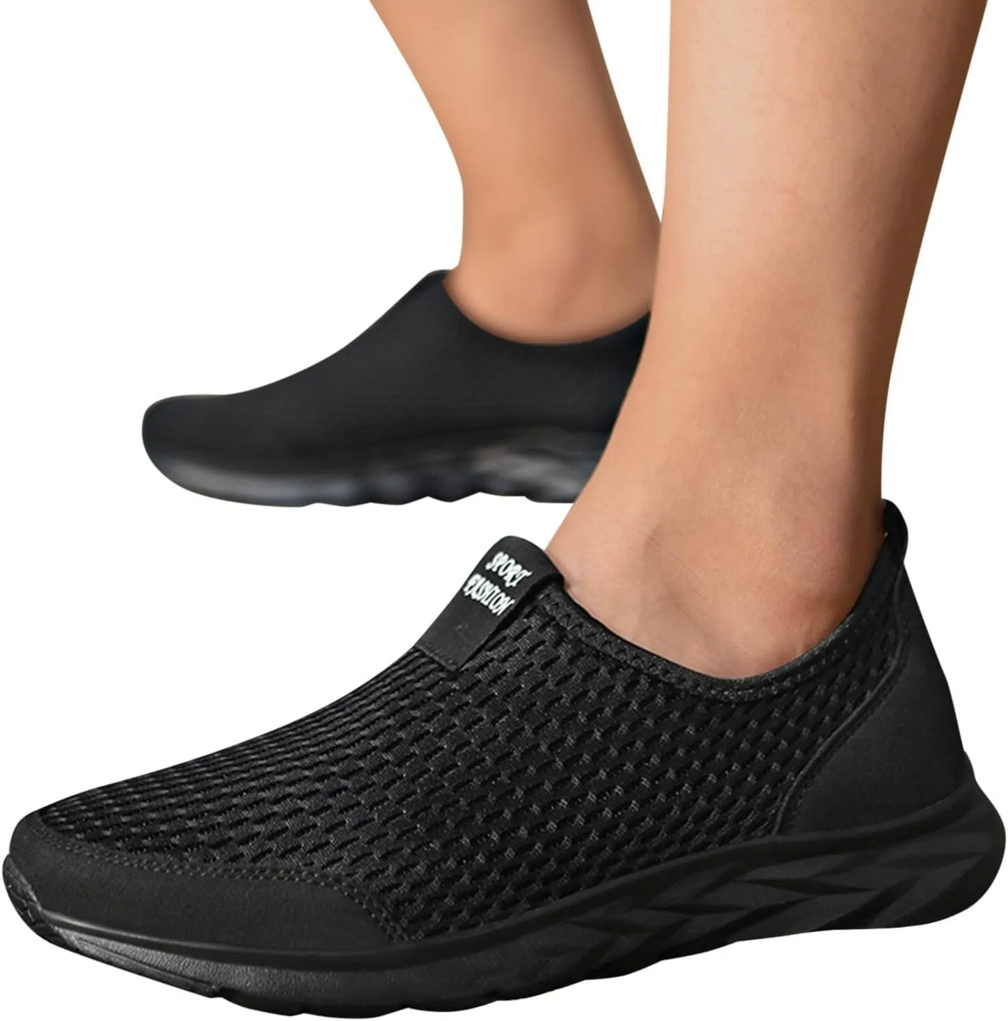 Slip on Sneakers Women Casual Lightweight Tennis Shoes Non Slip Work Shoes Women Breathable Mesh Walking Sneakers