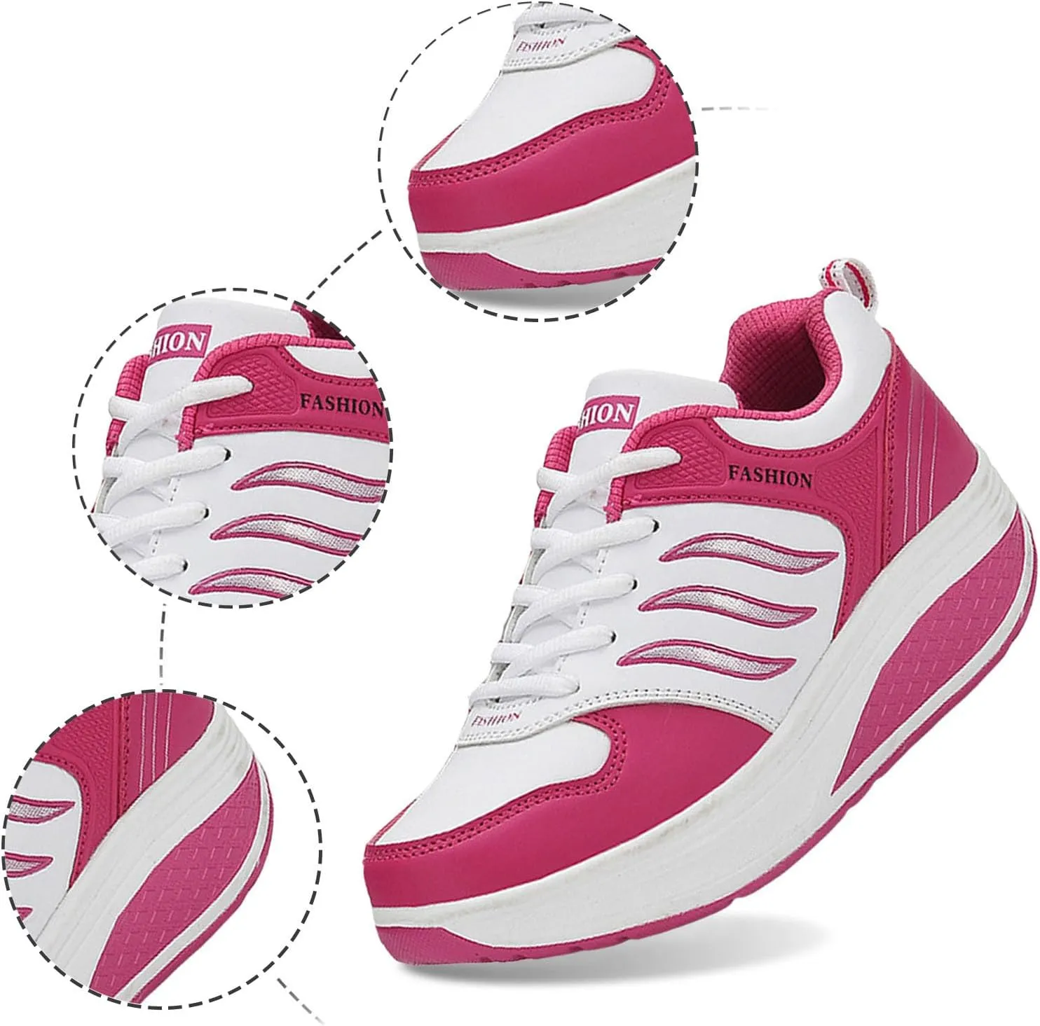 Sneakers Women New Korean Fashion Round Head Lace Up Casual Shoes Thick Bottom Running Crock Shoes